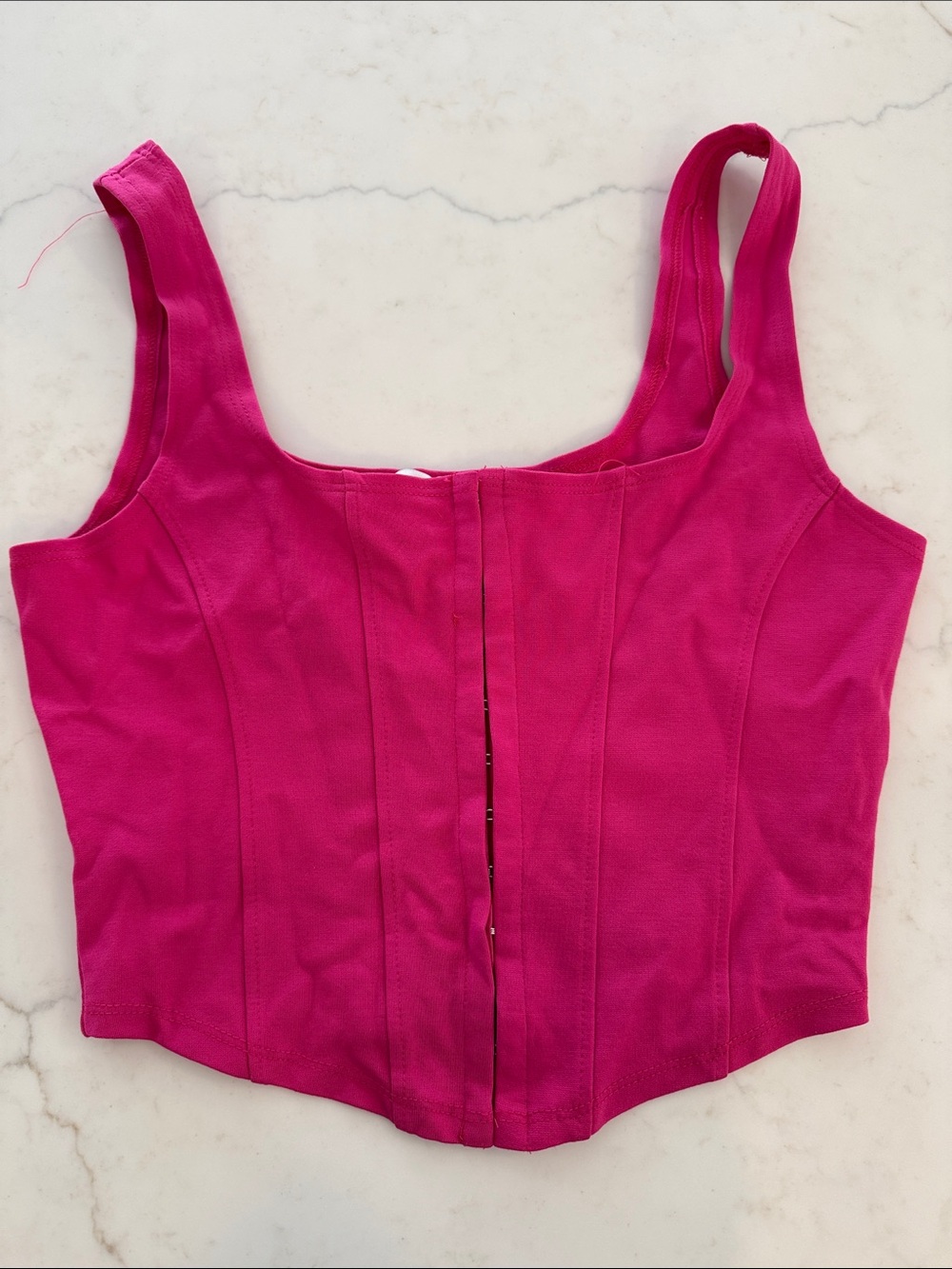 Women’s Fuchsia Square-Neck Tank Top